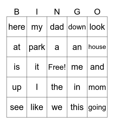 Kg unit 1,2 snap Bingo Card