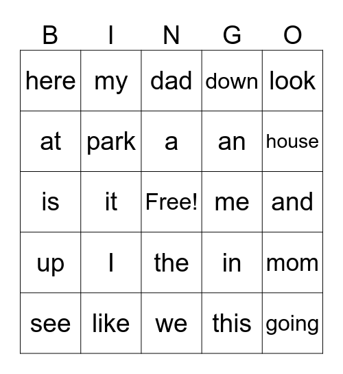 Kg unit 1,2 snap Bingo Card