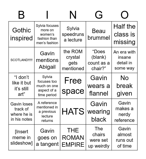 VIZH bingo Card