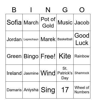 MARCH BINGO Card