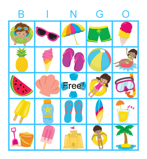 Beach Bingo Card