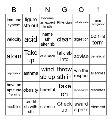 Unit 7 Bingo Card