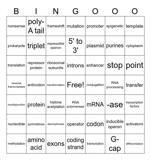 Unit 6 Review BINGO Card