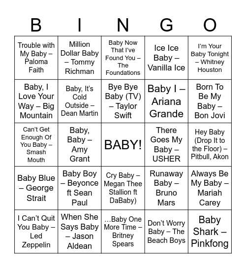 BABY BINGO Card