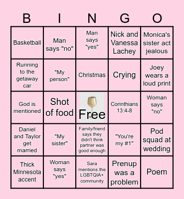 Love is Blind Season 8 Bingo Card