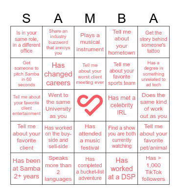 SAMBINGO Card