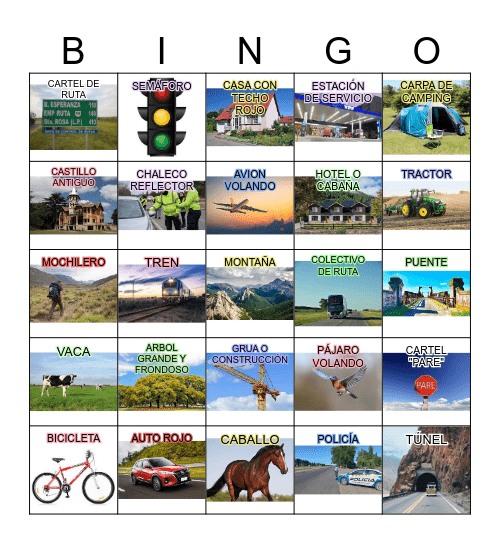 BINGO DE RUTA Bingo Card