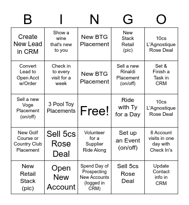 Rootstock Spring Bingo Card
