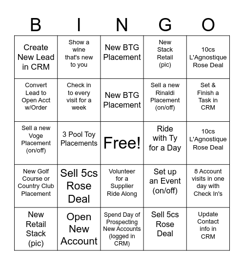 Rootstock Spring Bingo Card