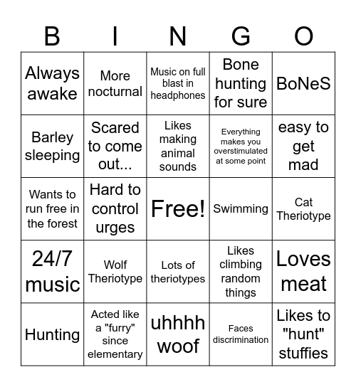 Onyx Therian one ig... Bingo Card