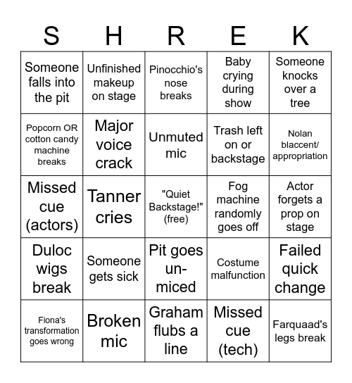 Tech Week Bingo Card