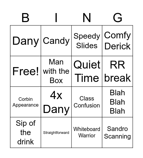 Tax Bingo Card