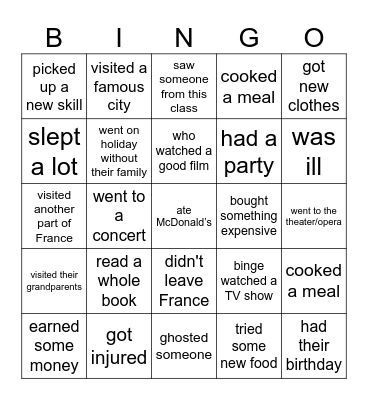 Find someone who... Bingo Card