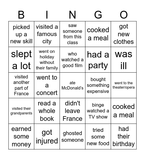 Find someone who... Bingo Card