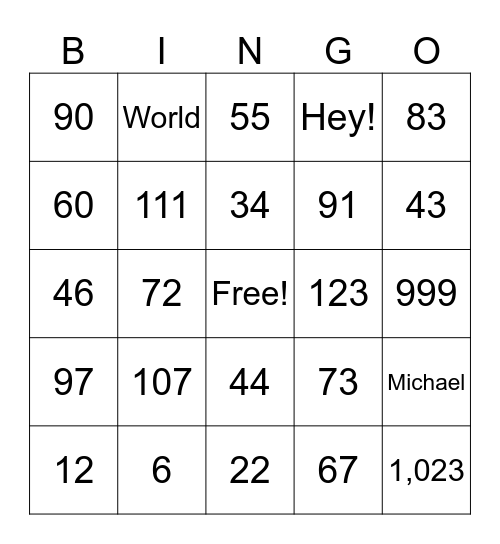 Bingo For Dummies Bingo Card