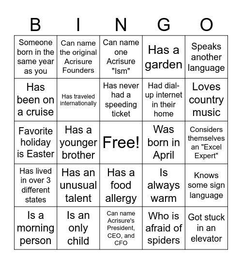 Reg Affairs Bingo Card