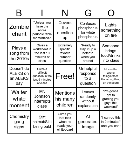 Stitt Bingo Card