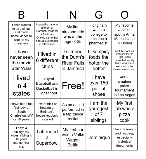 R7 HR Team Activity Bingo Card