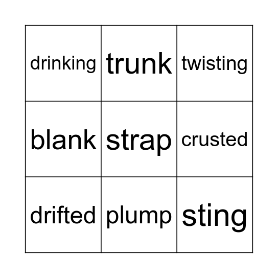 Unit 10 Bingo Card