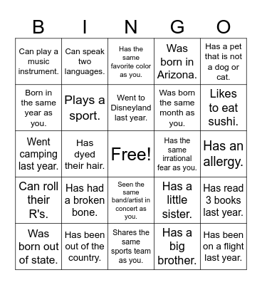 Online Support Get To Know You Bingo! Bingo Card