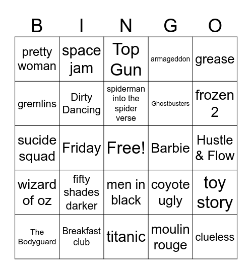 Top Movie Soundtrack #1 Bingo Card
