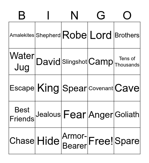 David Bingo Card
