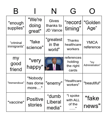 Trump Speech Bingo Card
