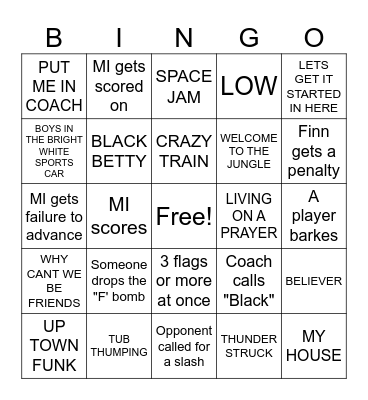 ROADS LACROSSE Bingo Card