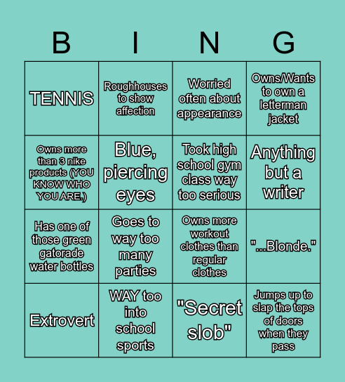 STRADLATER KINNIE BINGOO Bingo Card