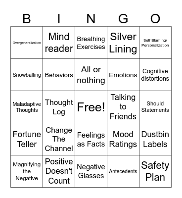 CBT Bingo Card