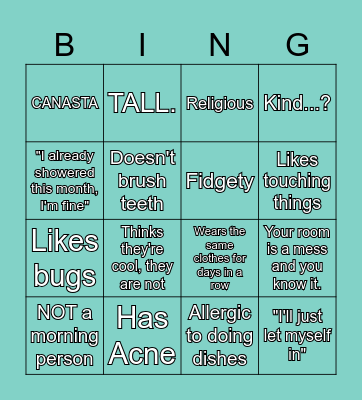 ACKLEY KINNIE BINGOO Bingo Card