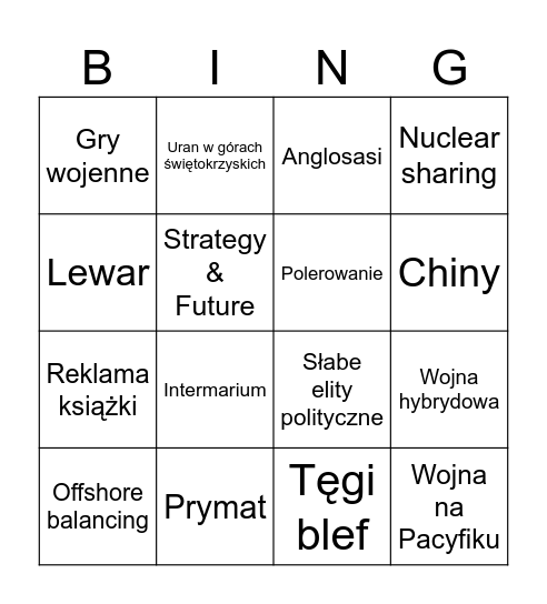 Bartosiak bingo Card