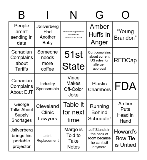 NACDG Bingo Card