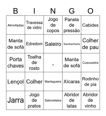 Bingo Chá de Casa Nova Bingo Card