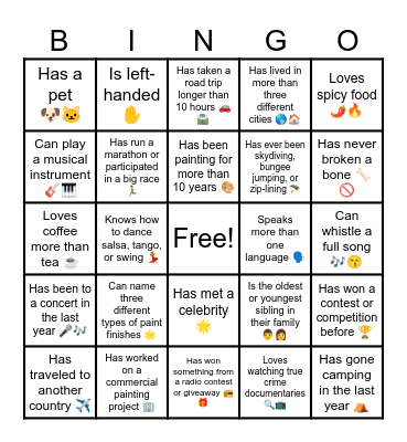 Get to Know Them Bingo Card