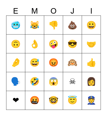 Emoji Bingo Card