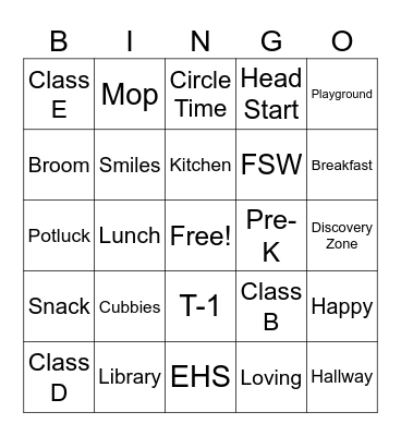 Brookwood Bingo Card