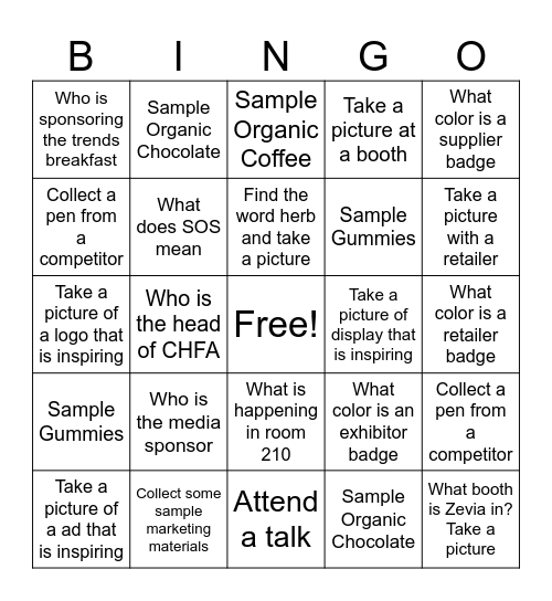 Tall Grass CHFA Bingo Card