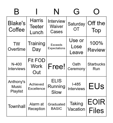 WAS Bingo Card