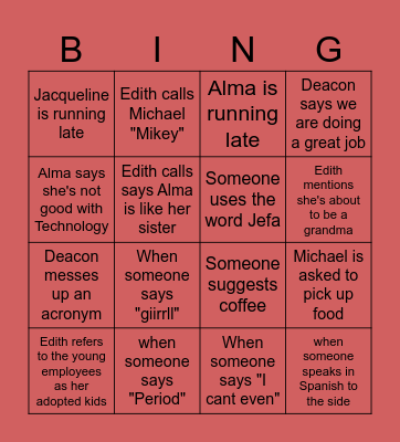 ALL STAFF BINGO Card