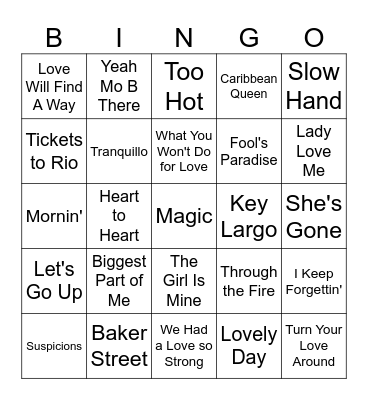 Five-0-Five Music Bingo - Yacht Rock 1 Bingo Card