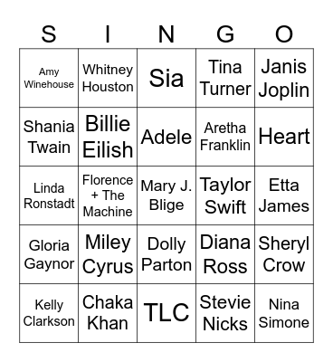 Women's History Month Bingo Card