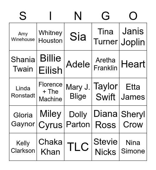 Women's History Month Bingo Card