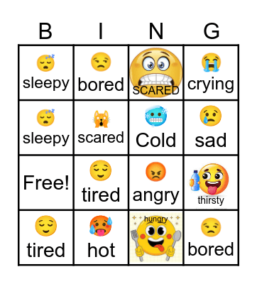 Feelings Bingo Card