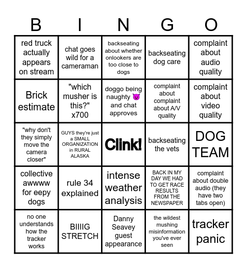 Insider Chat Bingo Card