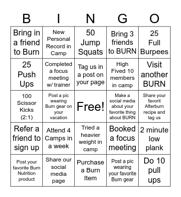 BURN WESTCHASE Bingo Card