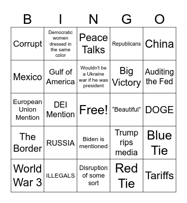 Test Bingo Card