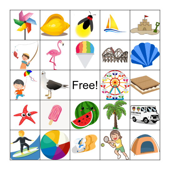 Summer Fun Bingo Card