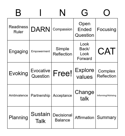 MI Bingo Card