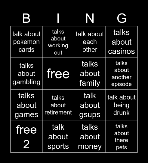 clooless podcast Bingo Card